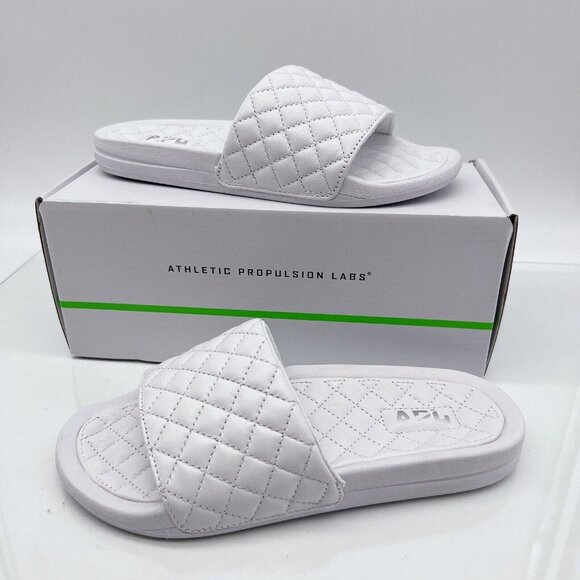 APL Athletic Propulsion Labs Lusso Slide Sandal White Leather Womens US 7 $175 - Picture 1 of 10